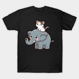 Cat rides elephant T-Shirt